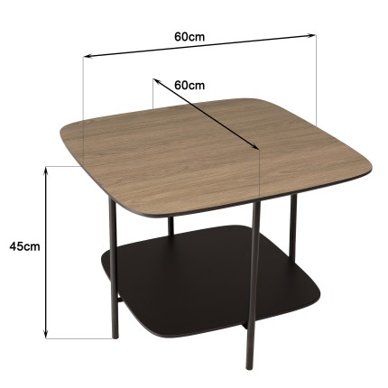 Table basse JULIA bi-matière mocha/noir