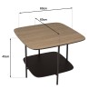JULIA Coffee Table with 2 Shelves - PM Dual-Material Mocha/Black