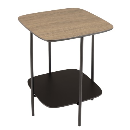 Table d'appoint JULIA bi-matière mocha/noir
