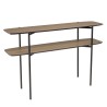 Console double plateau JULIA 120x33cm mocha pieds métal noir