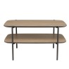 Table basse JULIA rect. double plateau mocha pieds métal noir