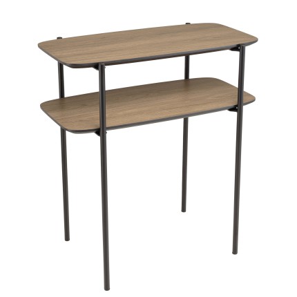 JULIA Side Table with Double Tray in Mocha Color