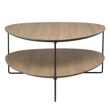 JULIA Coffee Table with 2 Trays - Oval Shape - Mocha Color
