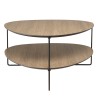 JULIA Coffee Table with 2 Trays - Oval Shape - Mocha Color
