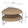Table basse JULIA forme ovoïde mocha
