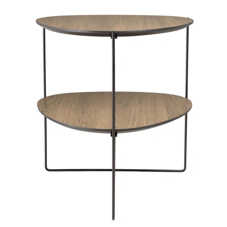 JULIA Side Table with 2 Oval Trays - Mocha Color