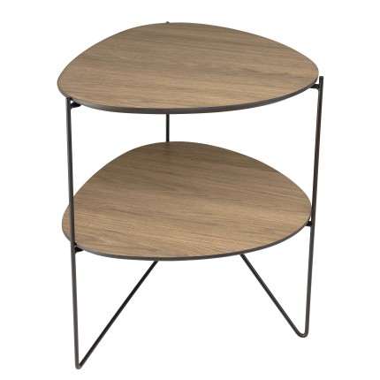 Table d'appoint JULIA - Plateaux ovoïdes mocha