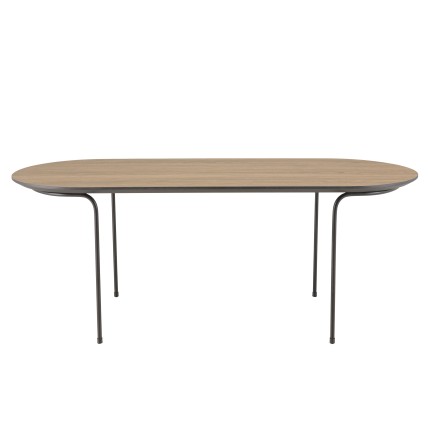 Table basse JULIA rect. angles arrondis 100x40cm mocha pieds métal