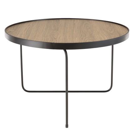 Table basse ronde JULIA 60x60cm mocha pieds métal noir