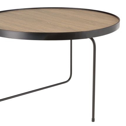 Table basse ronde JULIA 60x60cm mocha pieds métal noir