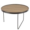 Table basse ronde JULIA 60x60cm mocha pieds métal noir