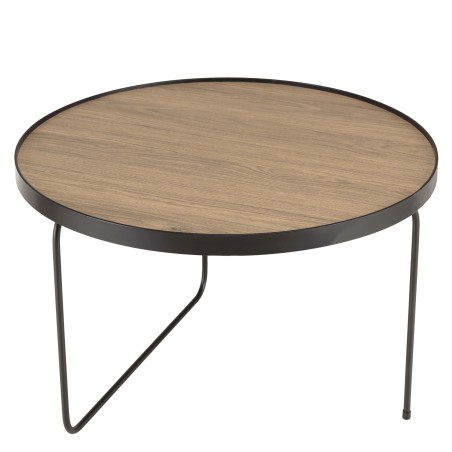 Table basse ronde JULIA 60x60cm mocha pieds métal noir