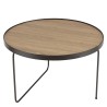 JULIA Round Coffee Table 60x60cm Mocha Asymmetrical Black Metal Legs