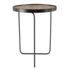 JULIA Round Side Table 40x40cm Mocha Asymmetrical Metal Legs