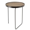 JULIA Round Side Table 40x40cm Mocha Asymmetrical Metal Legs