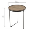 JULIA Round Side Table 40x40cm Mocha Asymmetrical Metal Legs