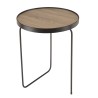 JULIA Round Side Table 40x40cm Mocha Asymmetrical Metal Legs