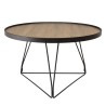 JULIA Round Coffee Table 70x70cm Mocha Black Metal Pin Legs