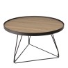 JULIA Round Coffee Table 70x70cm Mocha Black Metal Pin Legs