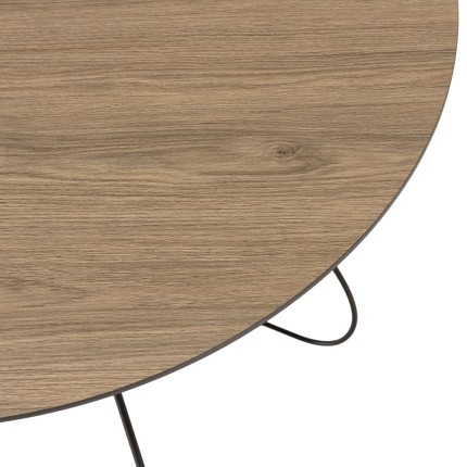 Table basse JULIA biseautée 80x80cm mocha pieds panier métal