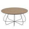 Table basse JULIA biseautée 80x80cm mocha pieds panier métal