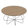 JULIA Beveled Coffee Table 80x80cm Mocha Metal Basket-Shaped Legs