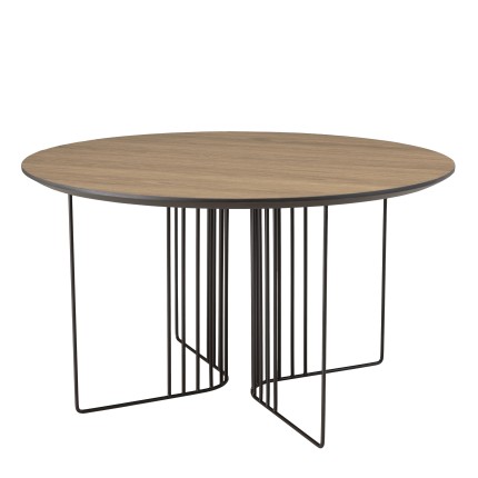 JULIA Beveled Coffee Table 70x70cm Mocha Black Metal Graphic Legs
