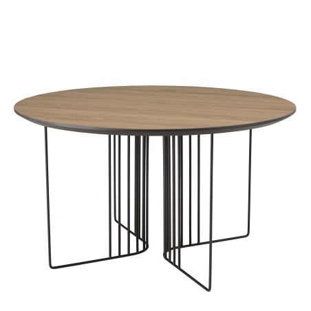 JULIA Beveled Coffee Table 70x70cm Mocha Black Metal Graphic Legs