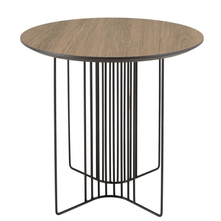 JULIA - 50x50cm Mocha Side Table with Metal Legs