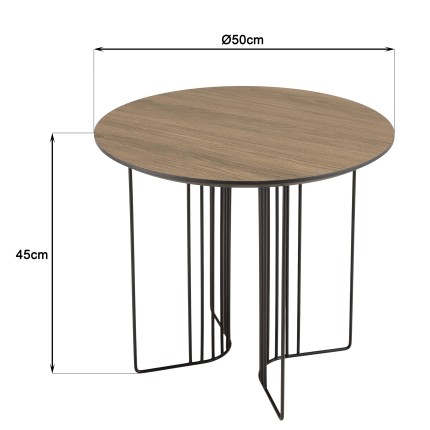 Table d'appoint JULIA - Design élégant - 50x50cm