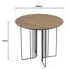 JULIA - 50x50cm Mocha Side Table with Metal Legs