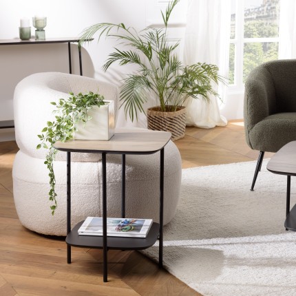 Table d'appoint JULIA bi-matière mocha/noir