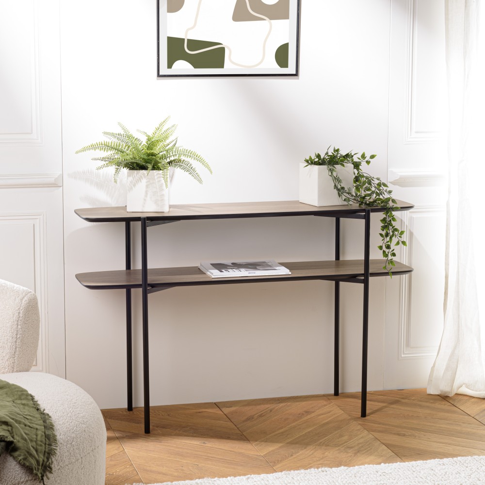 JULIA Double Tray Console Table 120x33cm Mocha Color JULIA Double Tray Console Table 120x33cm Mocha Color