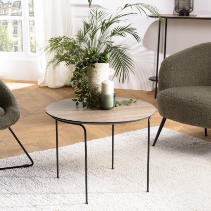 Table basse ronde JULIA 60x60cm mocha