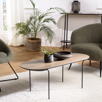 JULIA Rectangular Coffee Table 100x40cm - Mocha Metal Legs