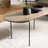 Table basse JULIA rect. angles arrondis 100x40cm mocha pieds métal