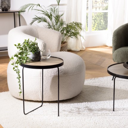 Table d'appoint JULIA ronde 40x40cm mocha métal