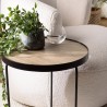 JULIA Round Side Table 40x40cm Mocha Asymmetrical Metal Legs