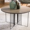 JULIA Beveled Coffee Table 70x70cm Mocha Black Metal Graphic Legs