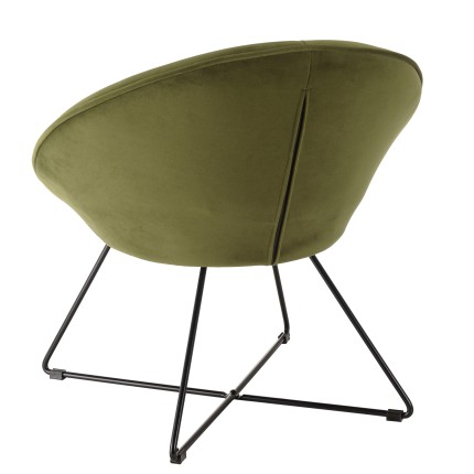 Fauteuil AGATHE - Velours vert olive