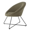 AGATHE Armchair in Khaki Green Bouclé Fabric | Modern Design