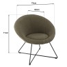 Fauteuil AGATHE - Tissu bouclette vert kaki