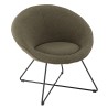 Fauteuil AGATHE - Tissu bouclette vert kaki