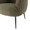 AGATHE - Cosy Armchair in Khaki Green Bouclé Fabric