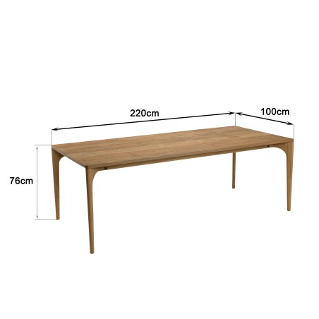 Table à manger MAXENCE en teck recyclé 220x100cm