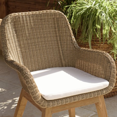 KALLY - Set of 2 Synthetic Rattan Garden Armchairs with Cushions