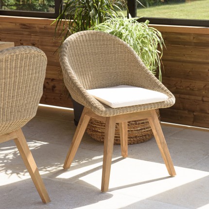 KALLY - Set of 2 Synthetic Rattan Garden Chairs