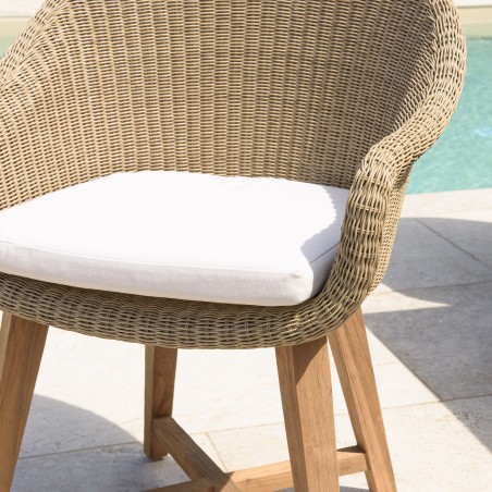 Lot 2 fauteuils jardin rotin synthétique et coussin
