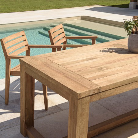 Table à manger jardin en teck recyclé 300x95cm