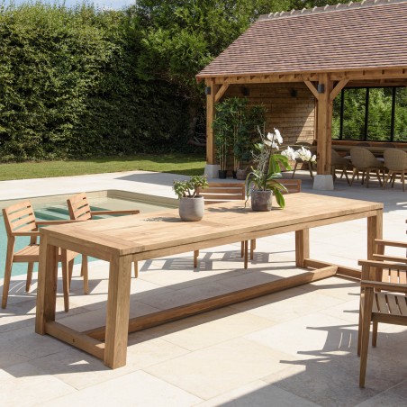 Table à manger jardin en teck recyclé 300x95cm